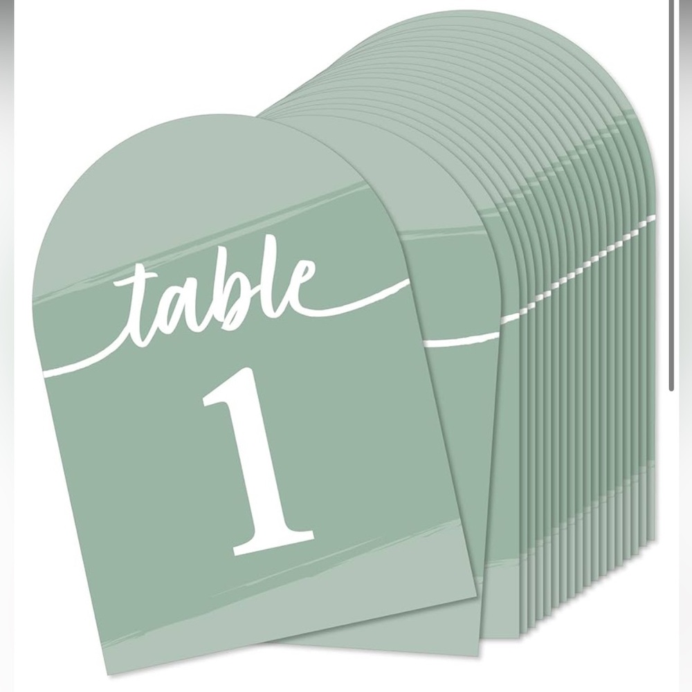 Michaels Green Table Number Cards